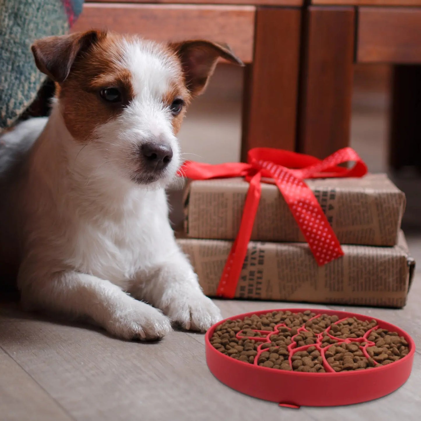 Christmas Style Dog Slow Feeder Bowl stepbystep