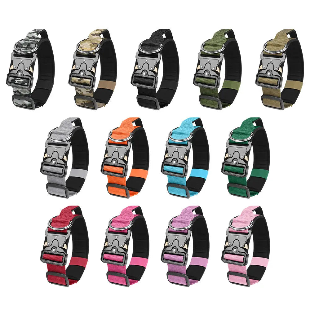 New Pet Explosion-Proof Tactical Collar with Handle for medium and large dogs StepbyStep