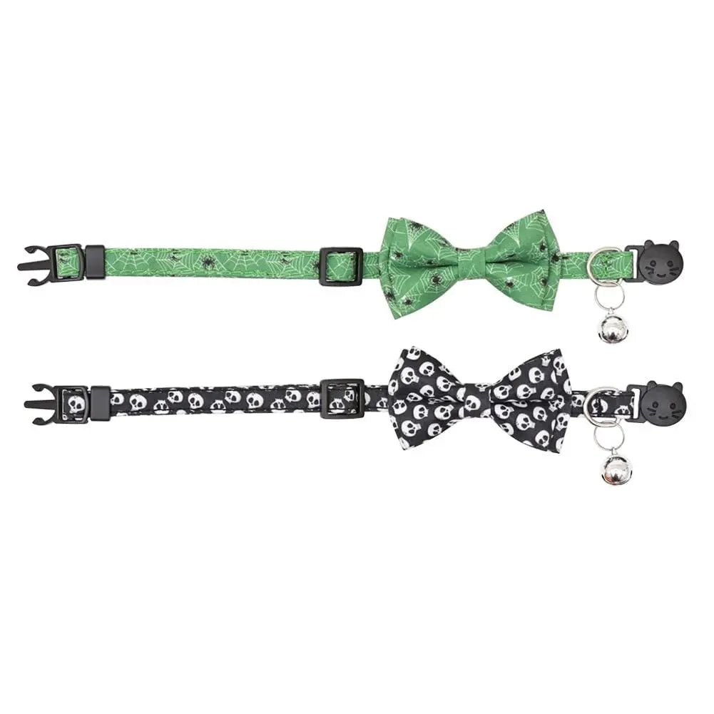 Halloween Cat Collars with Bow Bell StepbyStep