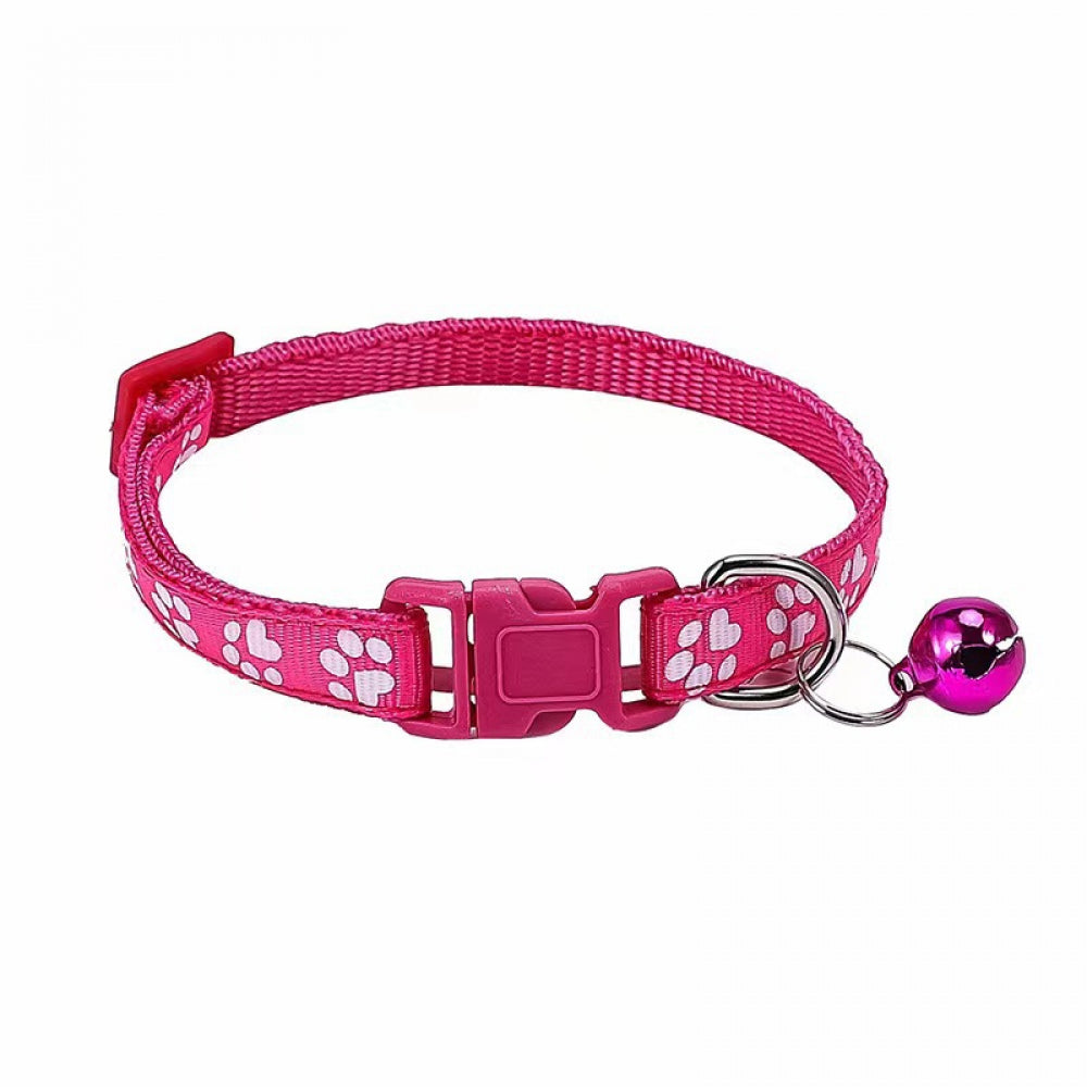 Adjustable Footprint Patch Cat Collar with Bell