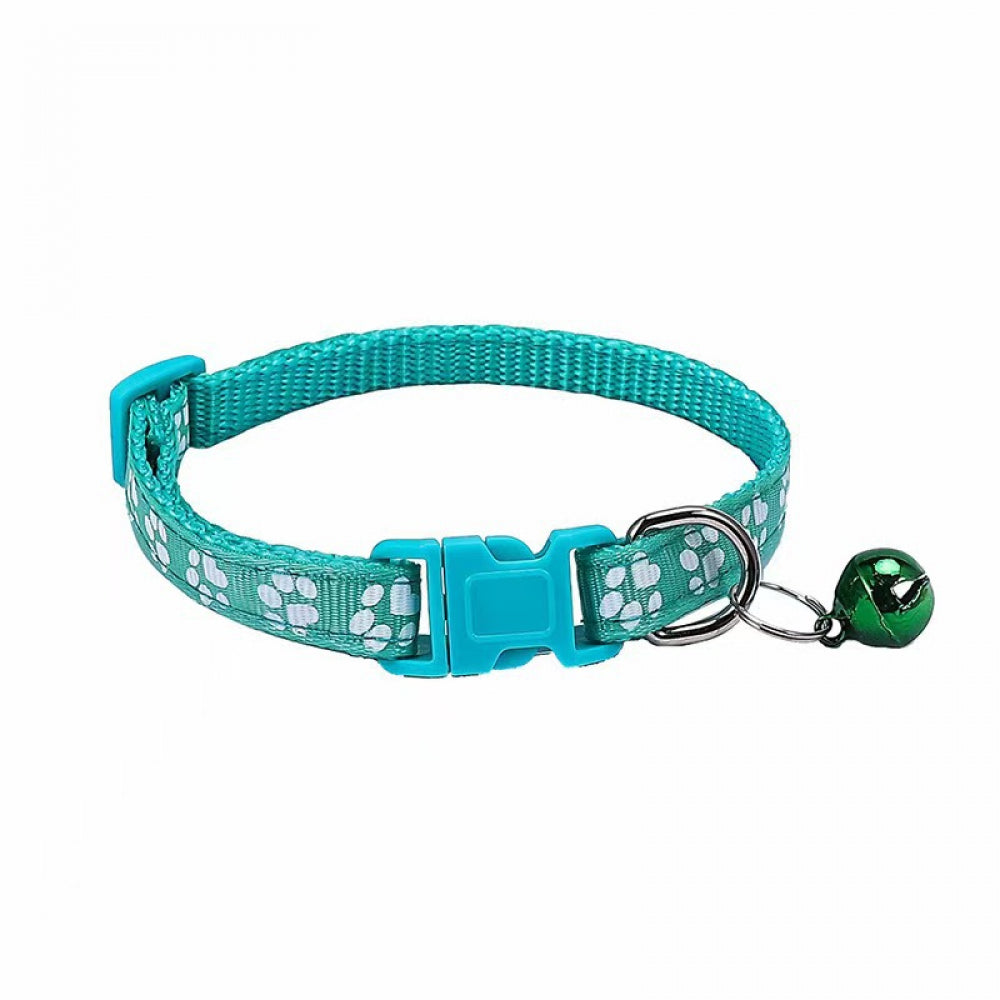 Adjustable Footprint Patch Cat Collar with Bell