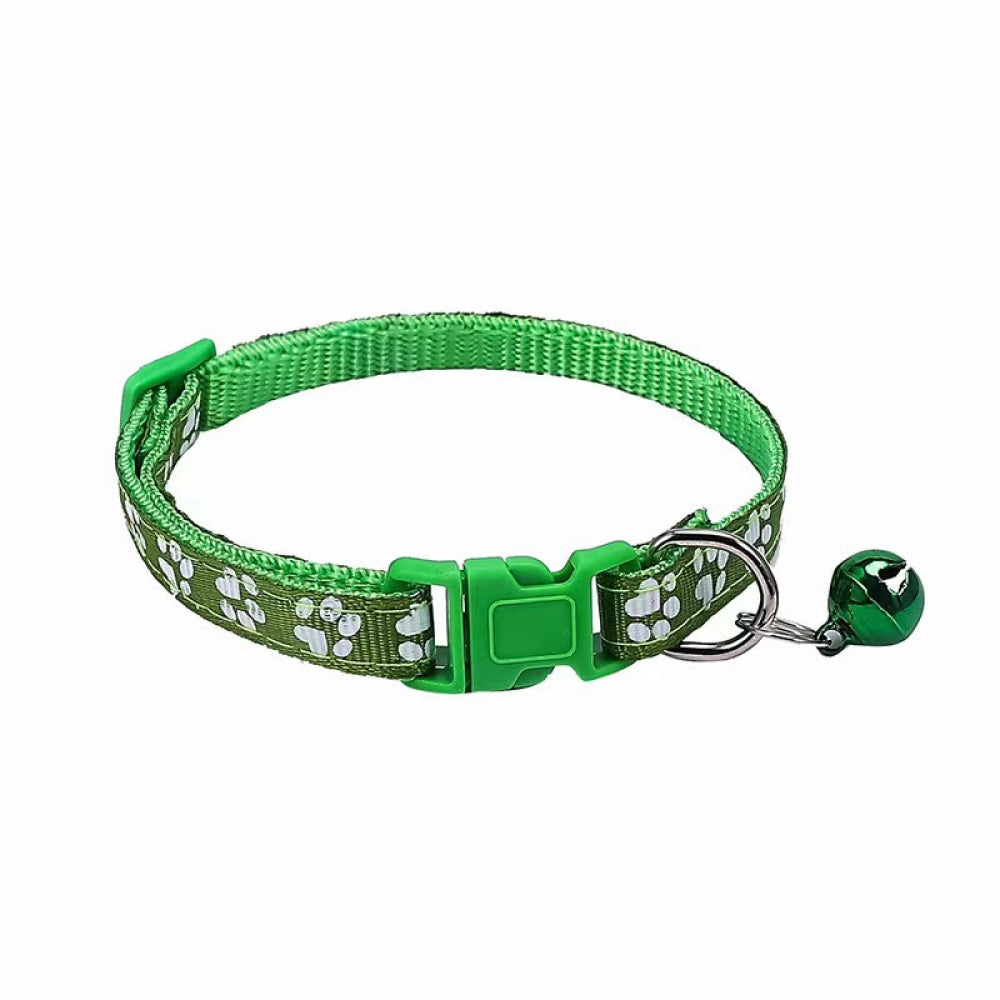 Adjustable Footprint Patch Cat Collar with Bell