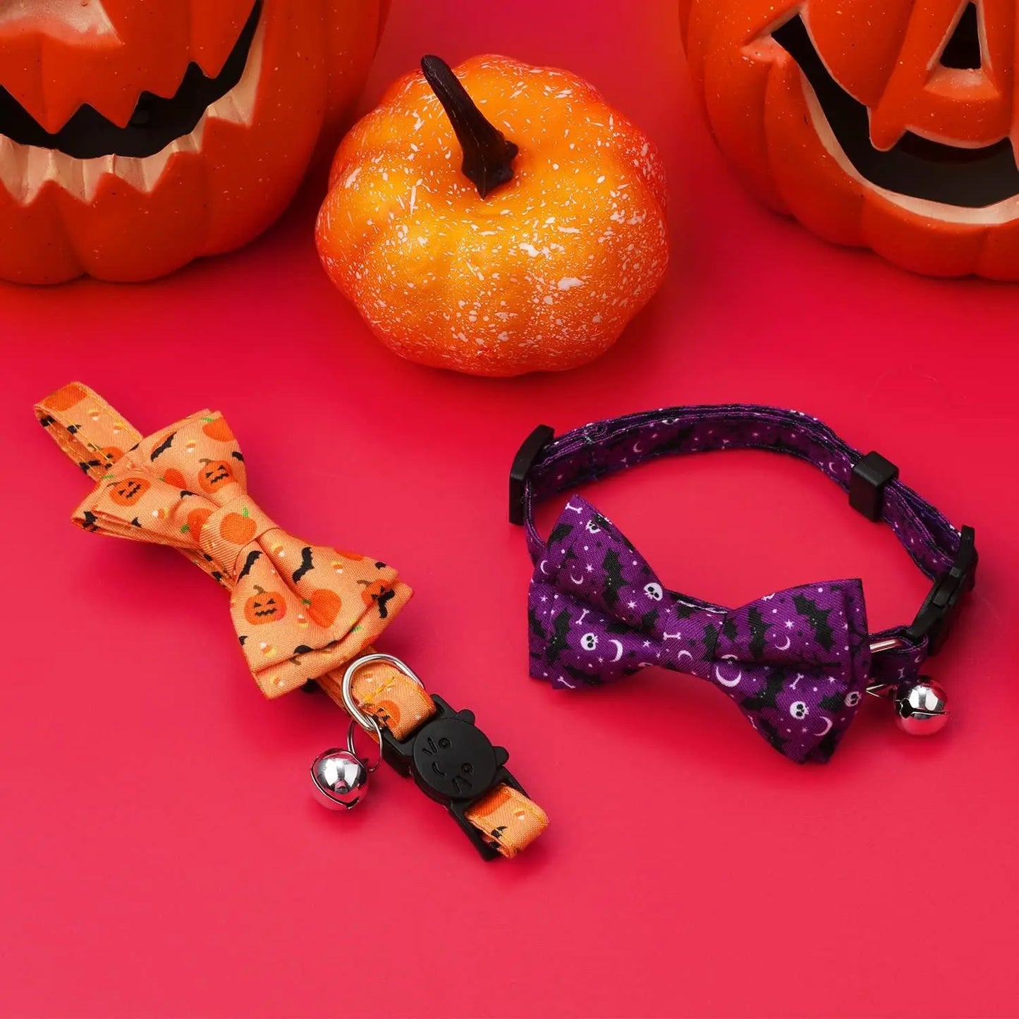 Halloween Cat Collars with Bow Bell StepbyStep