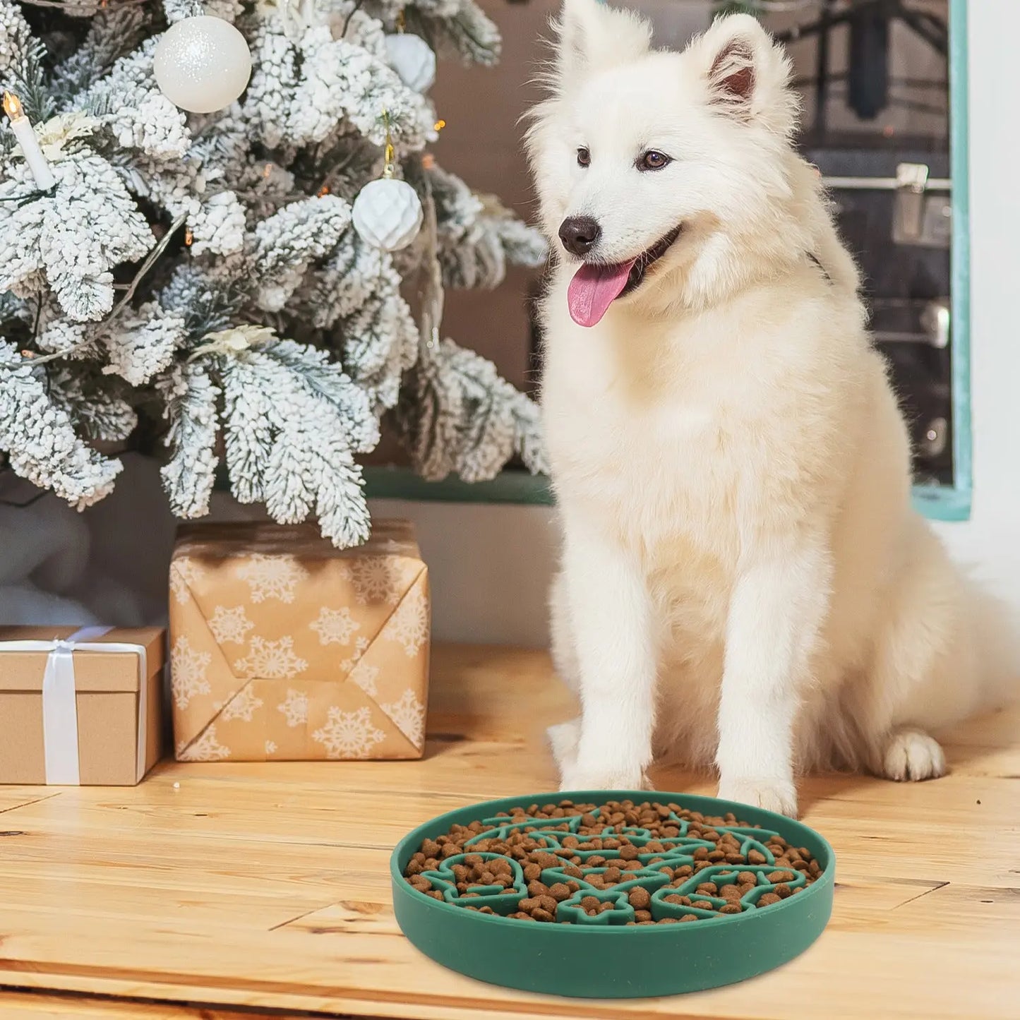 Christmas Style Dog Slow Feeder Bowl stepbystep