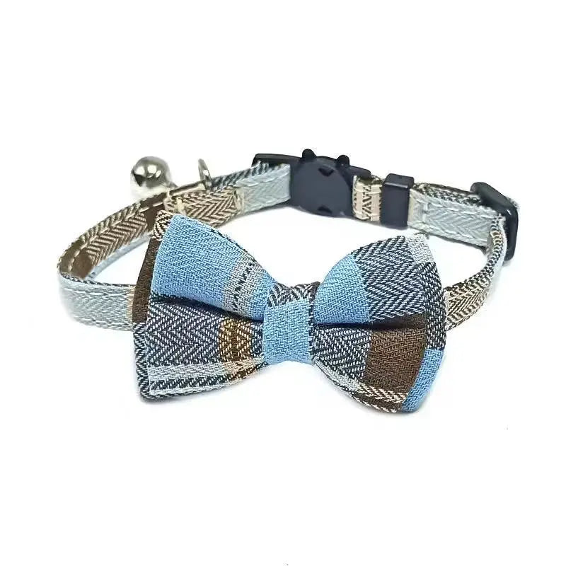 Adjustable Soft Cotton Kitten Collar Bow Tie with Bell StepbyStep