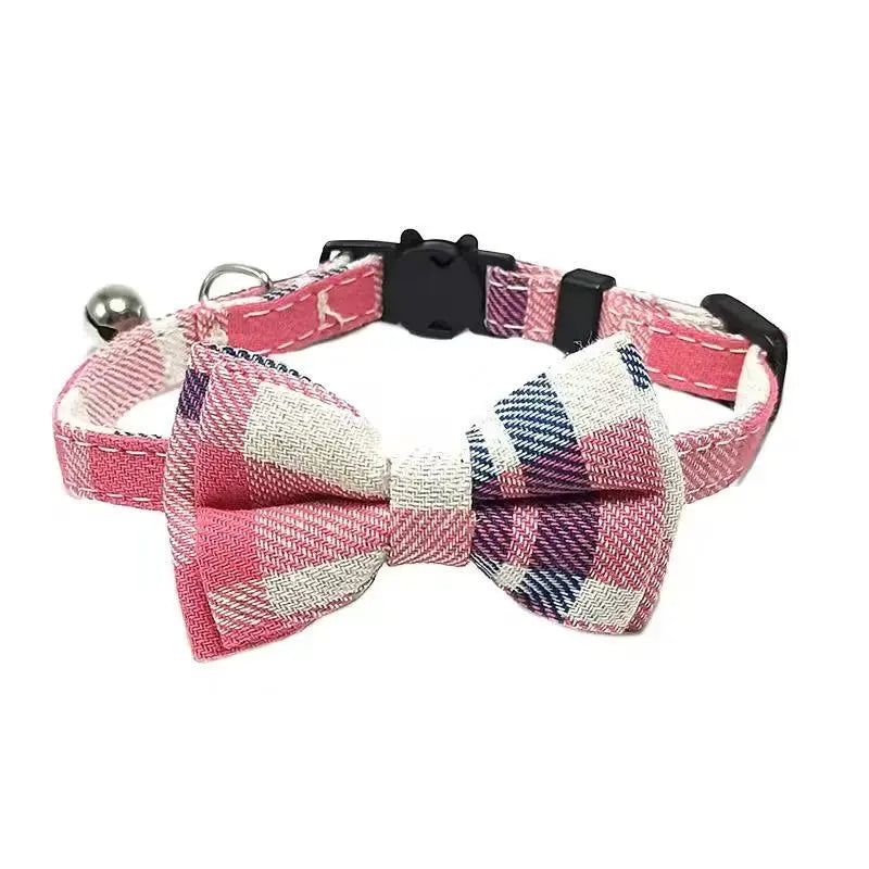 Adjustable Soft Cotton Kitten Collar Bow Tie with Bell StepbyStep