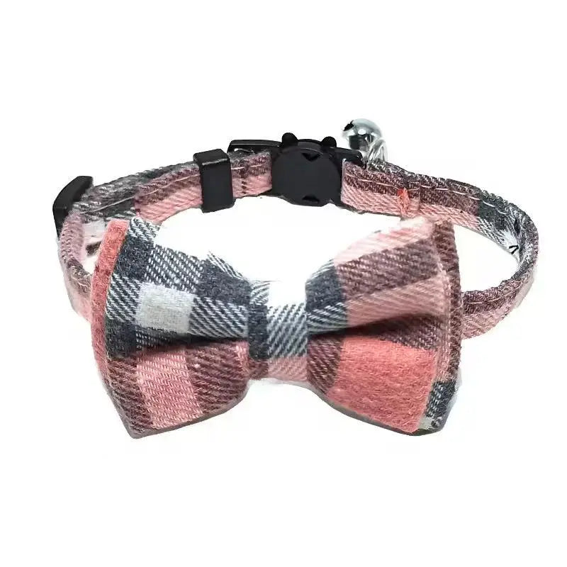 Adjustable Soft Cotton Kitten Collar Bow Tie with Bell StepbyStep