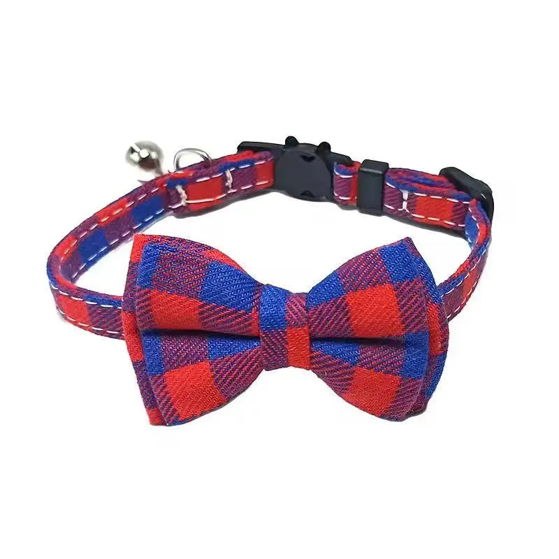 Adjustable Soft Cotton Kitten Collar Bow Tie with Bell StepbyStep