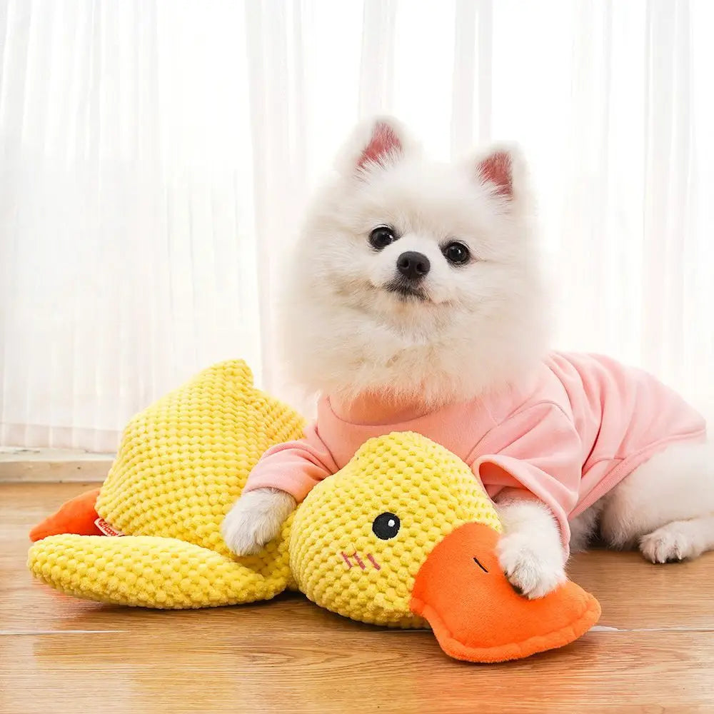 Duck Shape Dog Toy Quacking Plush Pet Toy StepbyStep