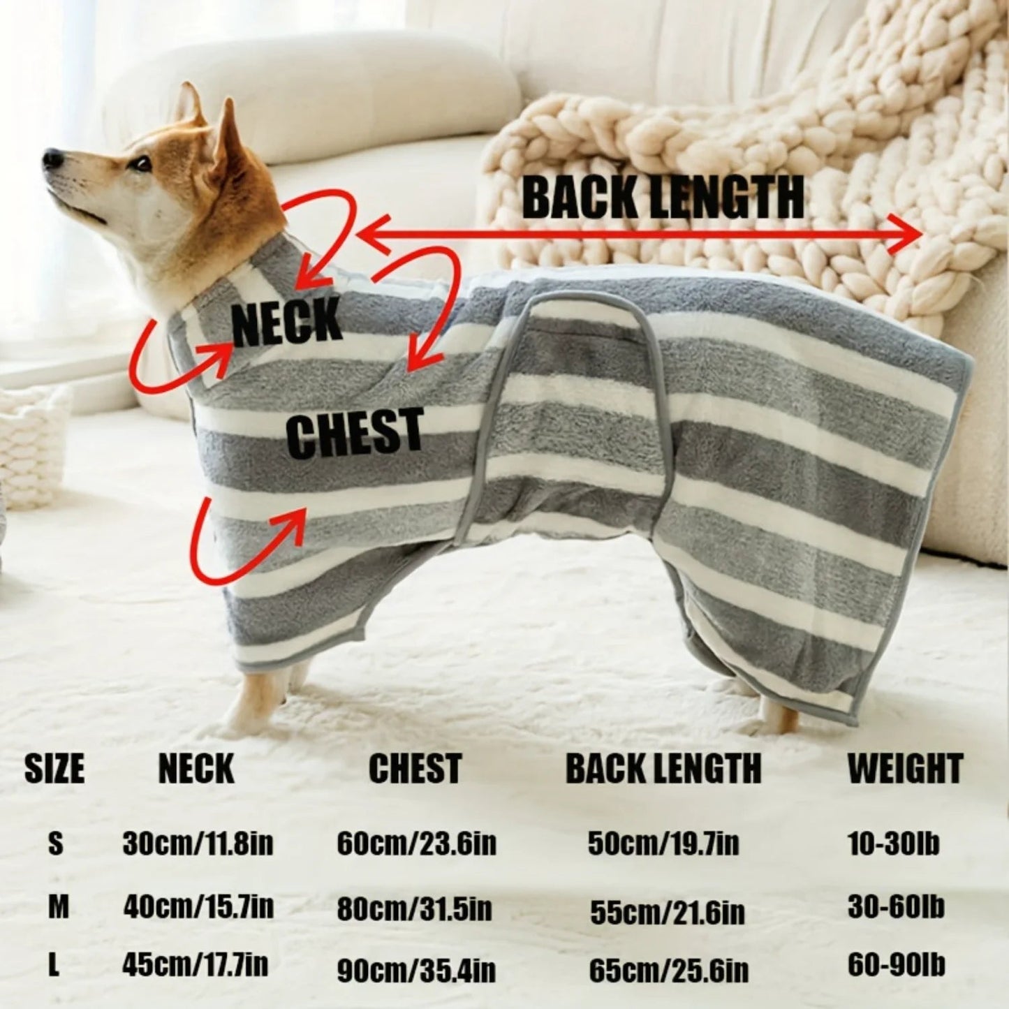 Striped Pattern Pet Bath Towel StepbyStep