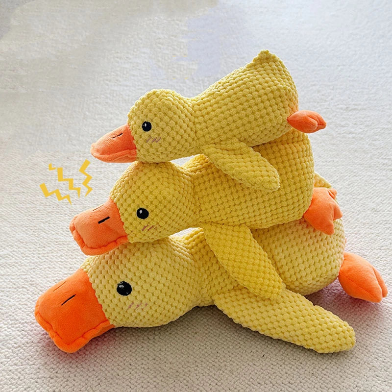 Duck Shape Dog Toy Quacking Plush Pet Toy StepbyStep