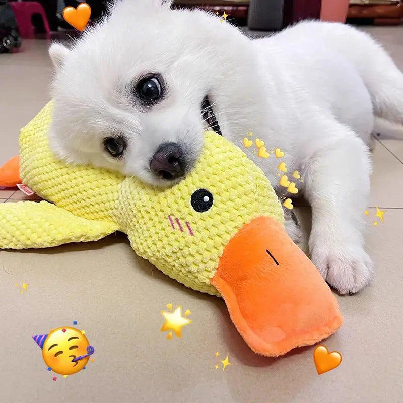 Duck Shape Dog Toy Quacking Plush Pet Toy StepbyStep