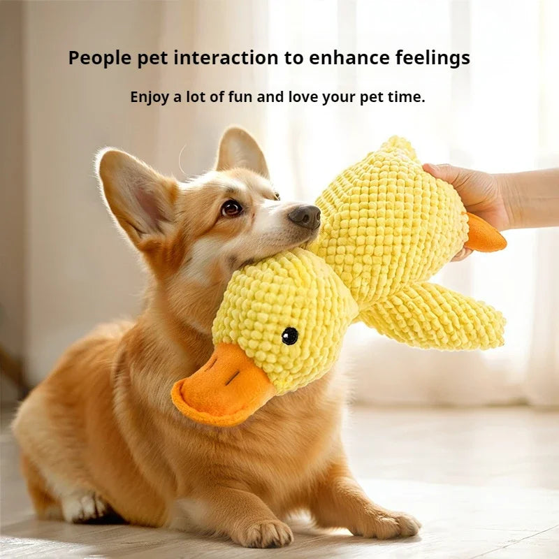 Duck Shape Dog Toy Quacking Plush Pet Toy StepbyStep