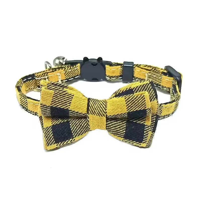 Adjustable Soft Cotton Kitten Collar Bow Tie with Bell StepbyStep