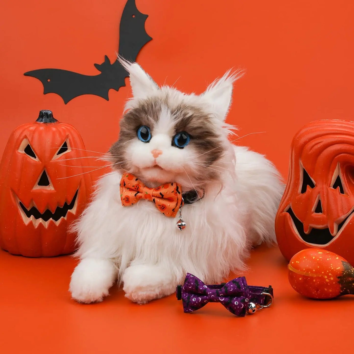 Halloween Cat Collars with Bow Bell StepbyStep