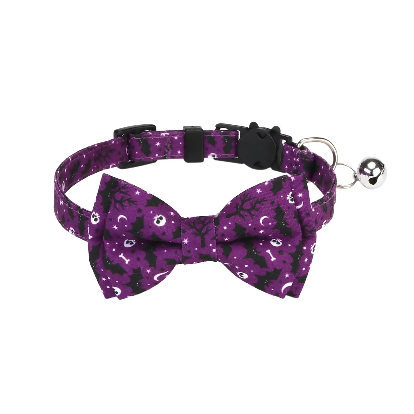 Halloween Cat Collars with Bow Bell StepbyStep