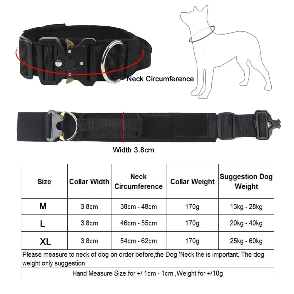 New Pet Explosion-Proof Tactical Collar with Handle for medium and large dogs StepbyStep