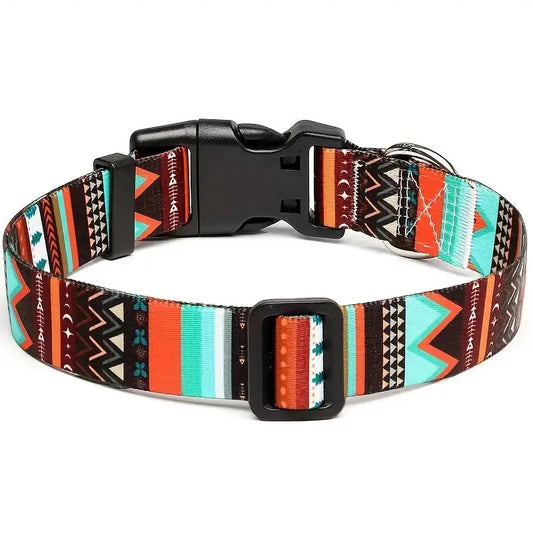 New Adjustable Release Buckle Printed Ribbon Pet Collar StepbyStep