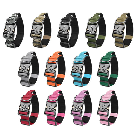 New Pet Explosion-Proof Tactical Collar with Handle for medium and large dogs StepbyStep