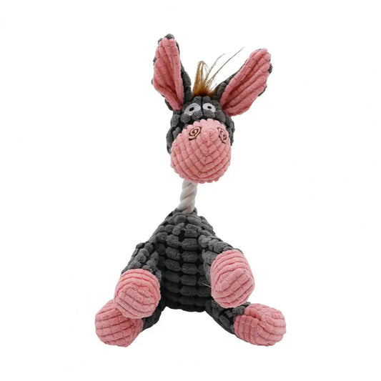 Squeaky Dog Toys,Plush Dog Toy Stuffed Donkey StepbyStep