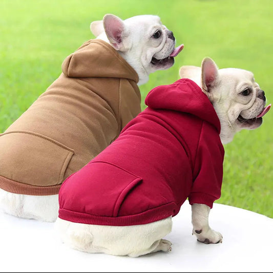 Jecikelon Winter Dog Hoodie Sweatshirts with Pockets Warm Dog Clothes for Small Dogs Chihuahua Coat Clothing Puppy Cat Custume StepbyStep