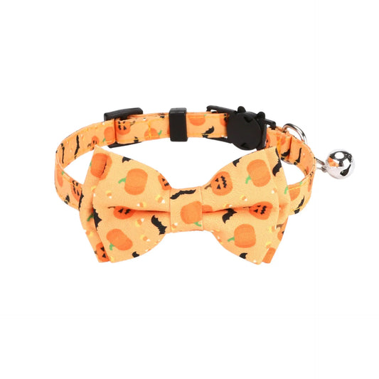 Halloween Cat Collars with Bow Bell StepbyStep