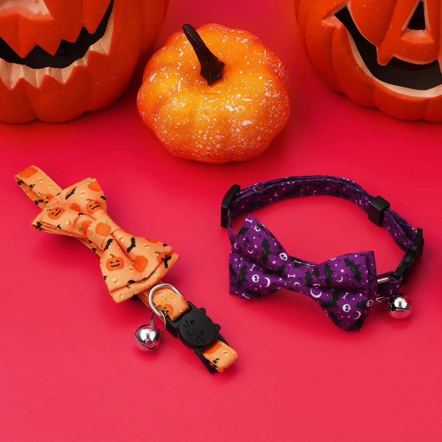 Halloween Cat Collars with Bow Bell StepbyStep