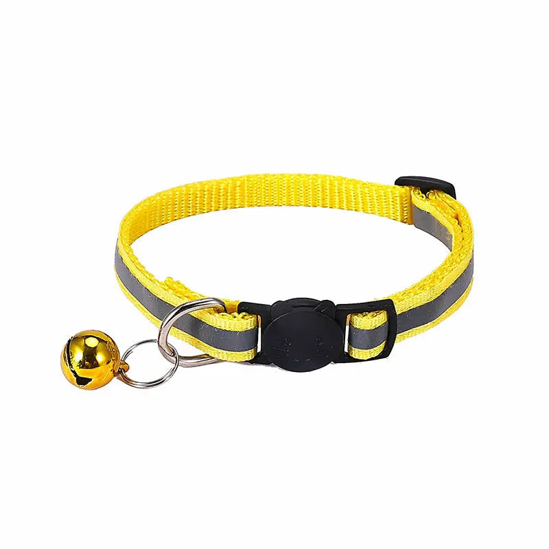 Nylon Reflective Cat Collar with Cartoon Cat Head and Bell stepbystep