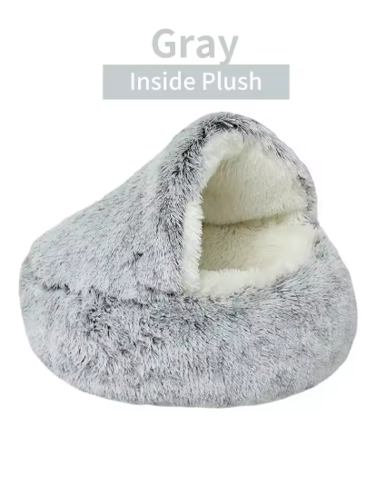 Long Plush Pet Cat Bed Round Cat Cushion House StepbyStep