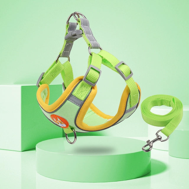 Hot Reflective Adjustable Harness Leash Set for Small dogs StepbyStep