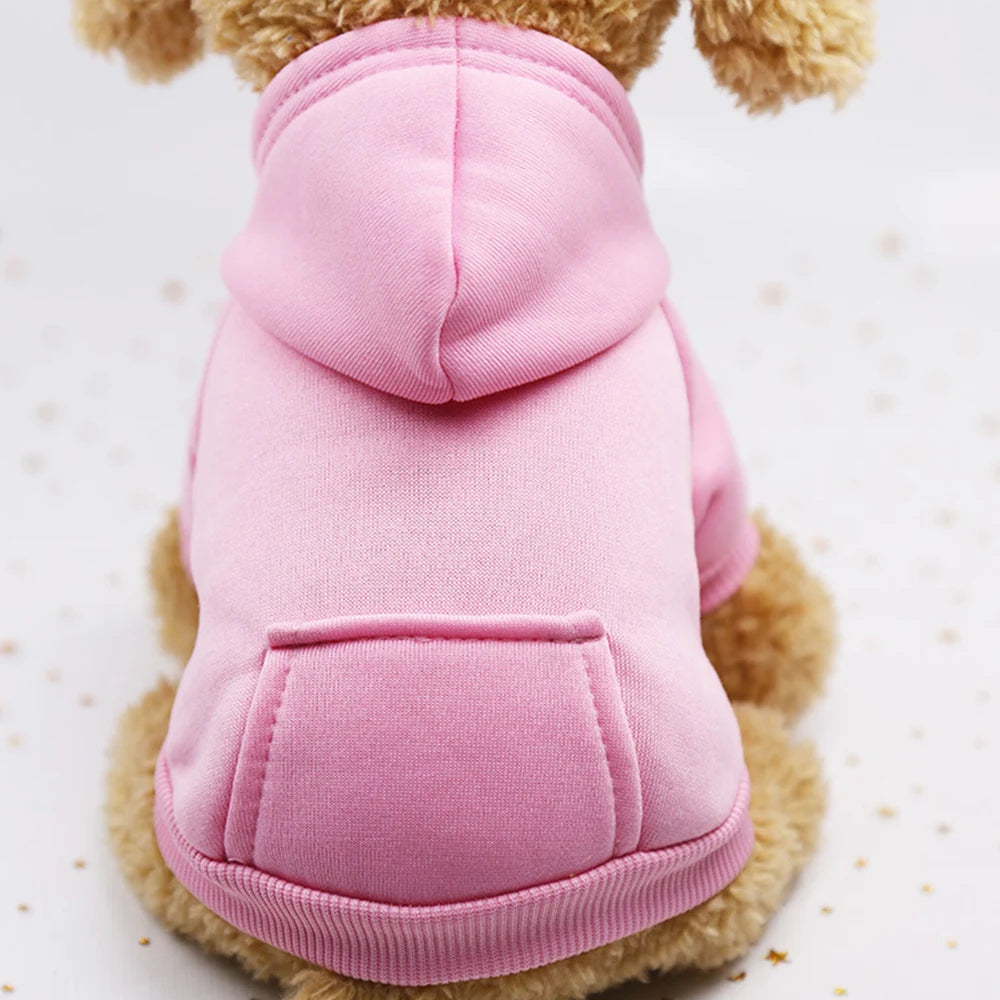 Jecikelon Winter Dog Hoodie Sweatshirts with Pockets Warm Dog Clothes for Small Dogs Chihuahua Coat Clothing Puppy Cat Custume StepbyStep