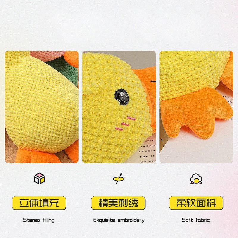 Duck Shape Dog Toy Quacking Plush Pet Toy StepbyStep