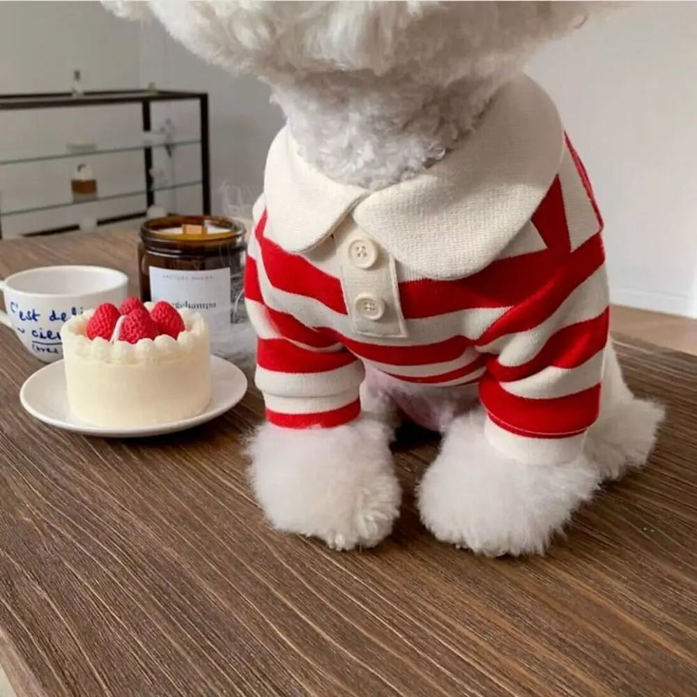 High Quality Soft Dog Clothes Breathable Elastic Puppy Shirt Striped Pattern Leisure Dog T-Shirt Summer StepbyStep