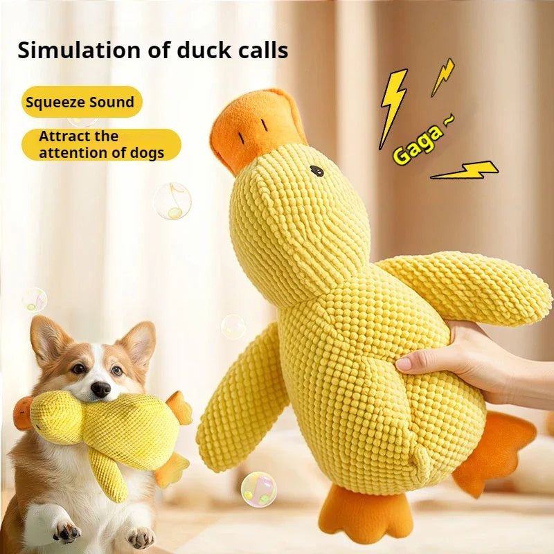 Duck Shape Dog Toy Quacking Plush Pet Toy StepbyStep