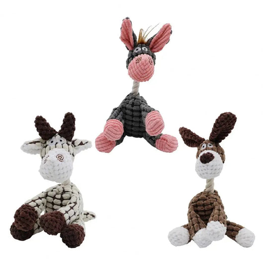 Squeaky Dog Toys,Plush Dog Toy Stuffed Donkey StepbyStep