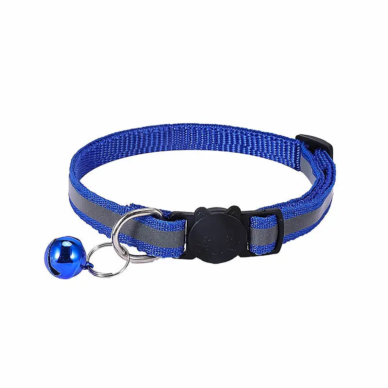Nylon Reflective Cat Collar with Cartoon Cat Head and Bell stepbystep
