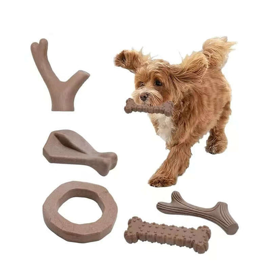 Interactive Dog Chew Toy Real Wood Powder PP Material StepbyStep