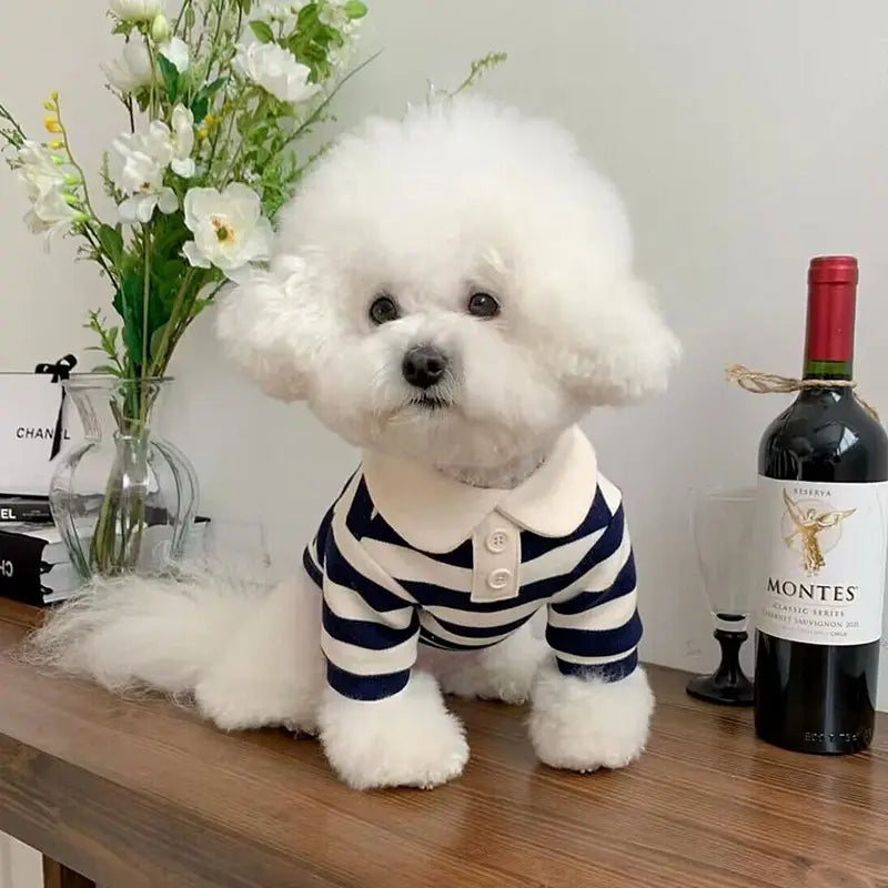 High Quality Soft Dog Clothes Breathable Elastic Puppy Shirt Striped Pattern Leisure Dog T-Shirt Summer StepbyStep