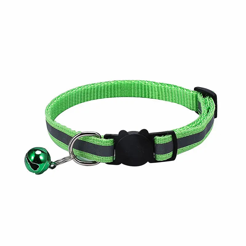 Nylon Reflective Cat Collar with Cartoon Cat Head and Bell stepbystep