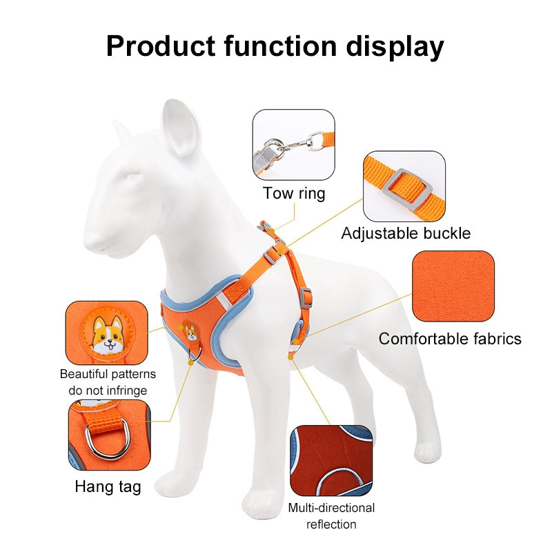 Hot Reflective Adjustable Harness Leash Set for Small dogs StepbyStep