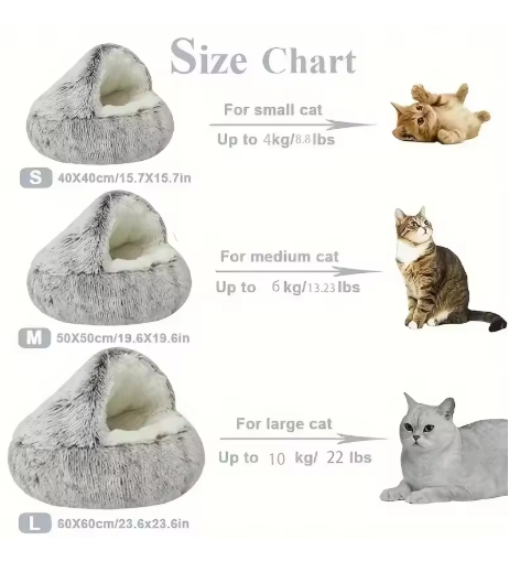 Long Plush Pet Cat Bed Round Cat Cushion House StepbyStep