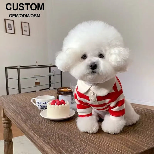High Quality Soft Dog Clothes Breathable Elastic Puppy Shirt Striped Pattern Leisure Dog T-Shirt Summer StepbyStep