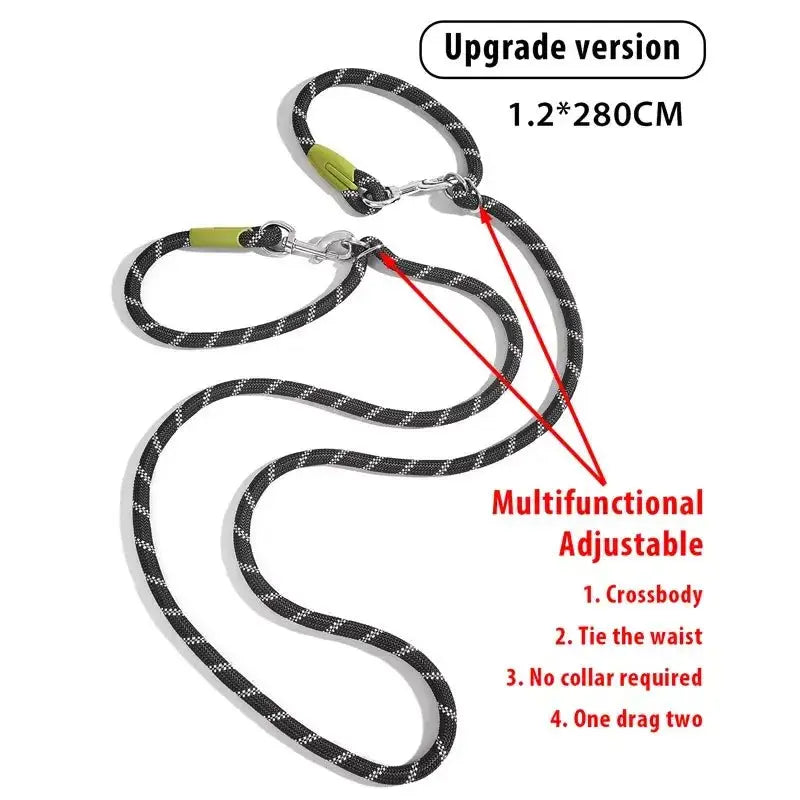 HOT SALE Traction Rope Leads  with Reflective for Running Free Hands Rope - StepbyStep